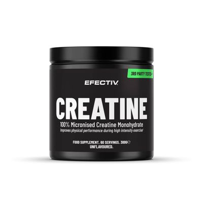 Efectiv Creatine Monohydrate Powder - 100% Pure Unflavoured Micronised Bulk Creatine for Solubility & Absorption - 60 Servings (300g) - Supports Strength, Muscle Gain & Performance