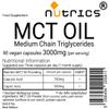 Nutrics MCT Oil 3000mg 90 V Capsules (1 Month Supply) Medium-Chain Triglycerides (MCTs) - Boosts Ketones - Suitable for Vegan view 2