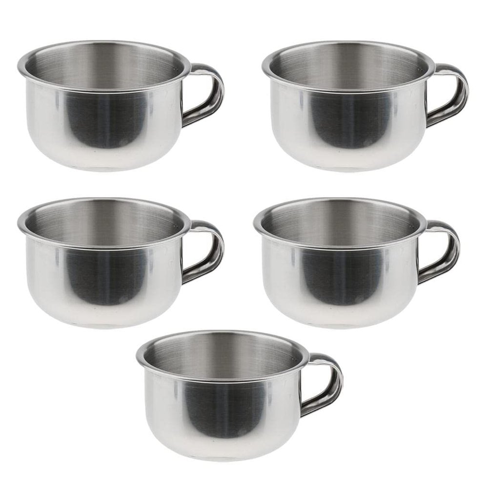 F Fityle 5 Pcs Stainless Steel Shaving Bowl mug and cup for Shaving Brush