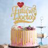 Gold Glitter Future Doctor Cake Topper, Congrats Doctor Cake Decorations, Doctor Graduation Decorations, Medical School Graduation Cake Decor 2022 view 3