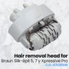 Anakel Home Replacement Hair Removal Head 67030946 Compatible with Braun Silkepil 7 Xpressive Pro and Compatible with Braun Silk Epil 5, White view 2