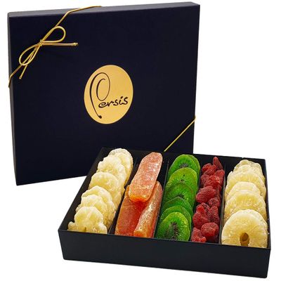 Persis Crystallised Fruits Selection Gift Box - Luxury Crystallised Fruit Gift | Vegan Sweet Treats | Perfect for Gifting, Snacking & Celebrations Like Ramadan, Diwali & Christmas