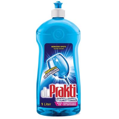 dr.Prakti Dishwasher Rinse Aid Liquid - Adds shine to dishes, leaves no marks, aids in drying, 1L