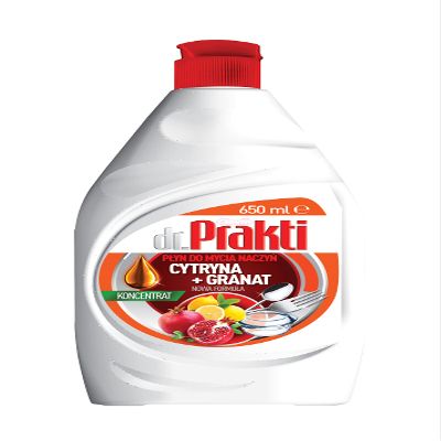 dr.Prakti Hand Dishwashing Liquid Lemon + Pomegranate, non-irritating to skin, concentrated and effective, 650 ml