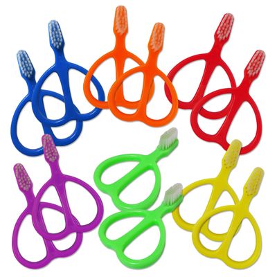 32 Childrens Toothbrushes ~ Bulk Packs Kids Manual Brushes (Toddler Double-Handle)