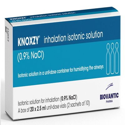 KNOXZY Isotonic Saline Solution 0.9% - Sodium Chloride NaCl - Inhalation Saline Solution 20 X 2.5 ml Unit Dose Vials