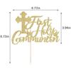 Kaoenla First Communion Cake Topper-Glittering First Communion Decorations God Bless Baby Baptism Cake Decoration God Baptism Sacrament Featured view 3