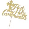 Kaoenla First Communion Cake Topper-Glittering First Communion Decorations God Bless Baby Baptism Cake Decoration God Baptism Sacrament Featured view 4