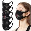 5PCS Unisex Adult Protective_Cover_Mask_Face For Christmas Colorful Washable Reusable Ice Silk Sequins Rhinestone Design (E) view 1