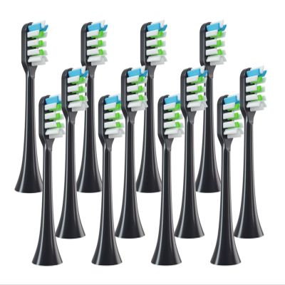 lindawang lin Compatible For Soocas X3U/X1 / X3 / X5 Electric Toothbrushes, Compatible For SOOCAS X3 X1 X5 Electric Toothbrush Replacement Brush Head Accessories going (Color : 12head black)