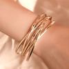 Bracelet for Women, Birthday Jewelry Gifts Fashion Women Multilayer Cross Bangle Bracelet Open Cuff Wrist Jewelry GiftValentine's Gift White K view 2