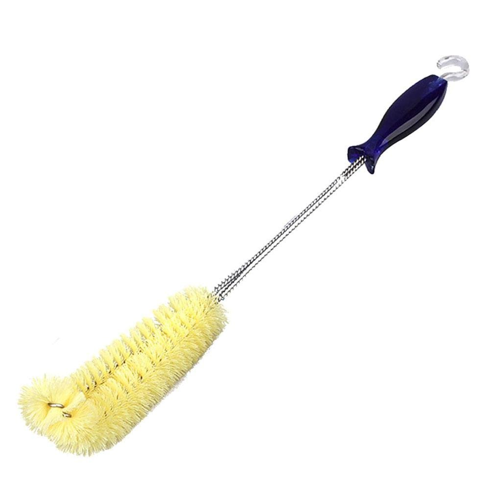 1pc 40cm Durable Yellow Long Cleaning Brush Handle Spiral-shaped Bottle Brush Bottle Brush Comfort Grip Easy to Clean Corners