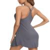 Leikar Sexy Lingerie For Women Chemise Nightgowns V Neck Babydoll Sexy Sleepwear Dark Gray view 4