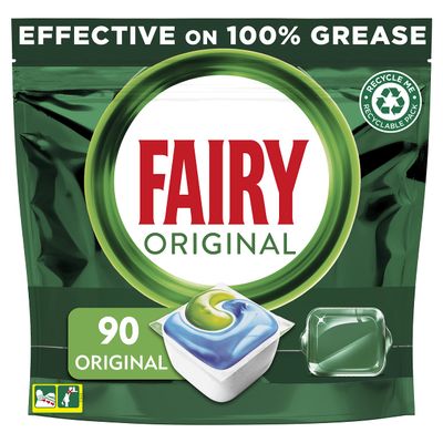Fairy Original All In One Dishwasher Tablets, Regular, 90 Capsules