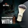 Man Arden Royal White Premium Shaving Brush With Ultra Soft & Absorbent Bristles & Long Handle | Cruelty Free | For A Smooth Shave view 4