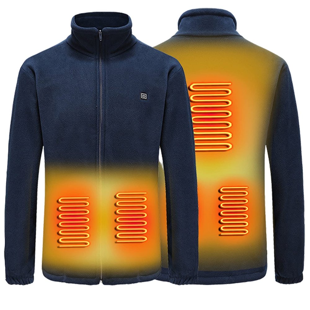 Cxcdxd Heated Jacket for Men Rechargable Electric Warm Heating Coat with 5 Heating Areas(Power Bank not Included)