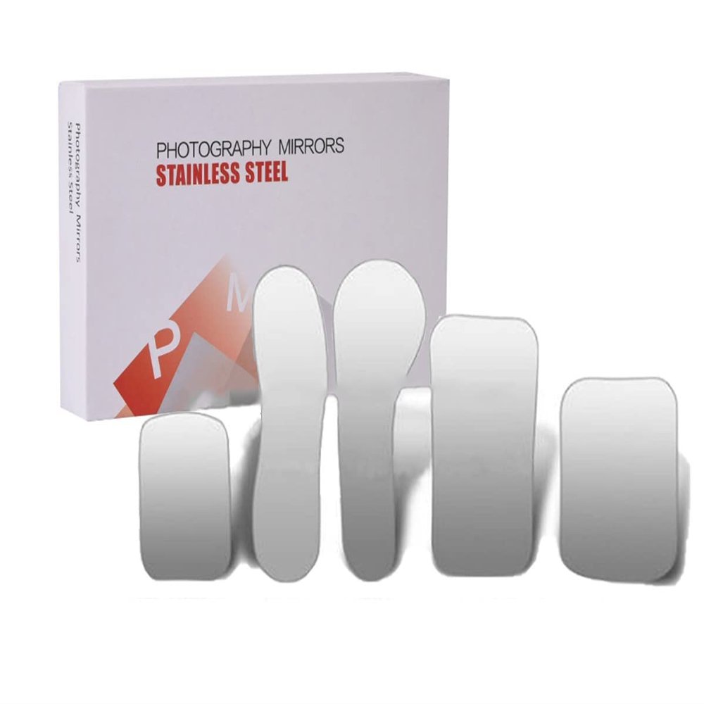 5 Pcs/set Dental Reflector Mirrors Orthodontic Dental Photography Reflector Glass Stainless Steel Intra Oral Dentist Mirrors
