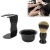 3pcs Shaving Brush Set - Shaving Tools Kit Beard Shaving Brush Bowl Safety Shaving Stand Kit Shaving Cleaning Tool Mustache Care Set Shaving Kit Present for Men Teen Boys view 2