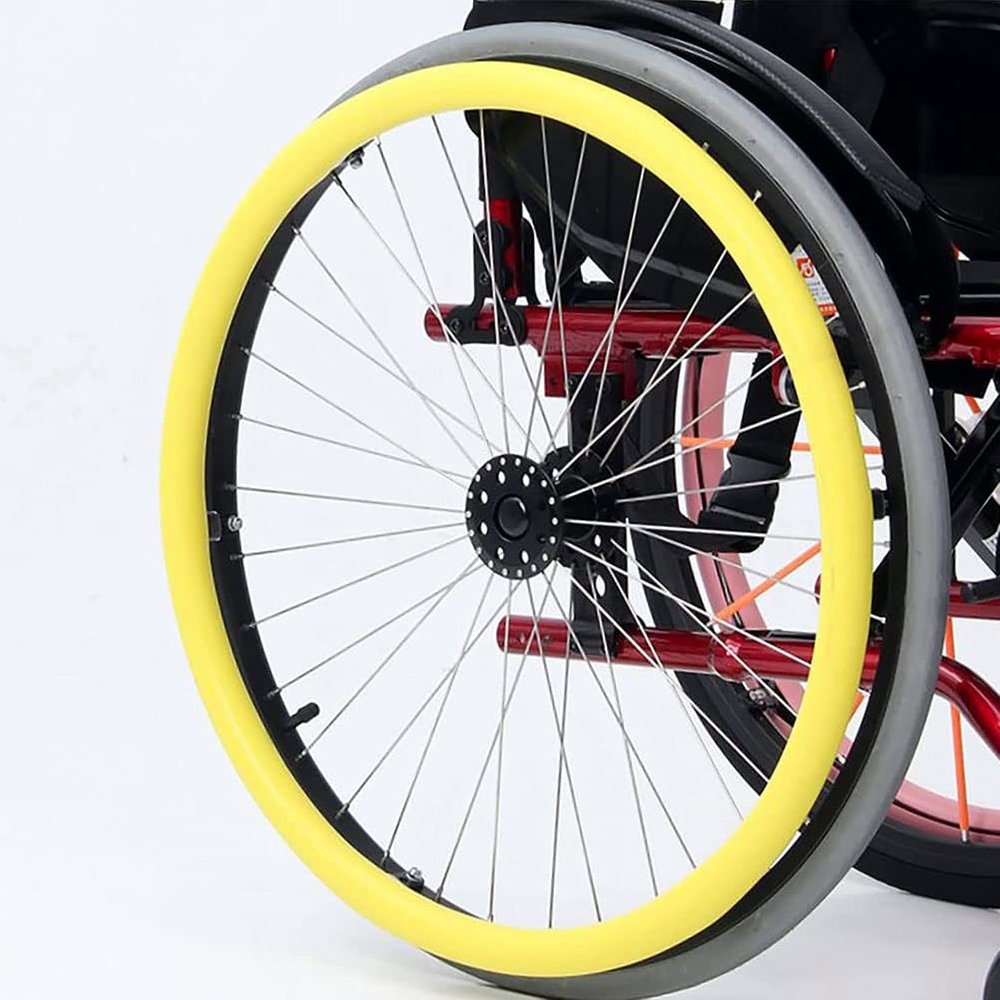 1 Pair Wheelchair Push Rim Covers, 24-Inch Rear Wheel Sports Wheelchair Non-Slip Wear-Resistant Silicone Hand Push Cover, Improve Grip and Traction, Stylish, Surprisingly Impressive