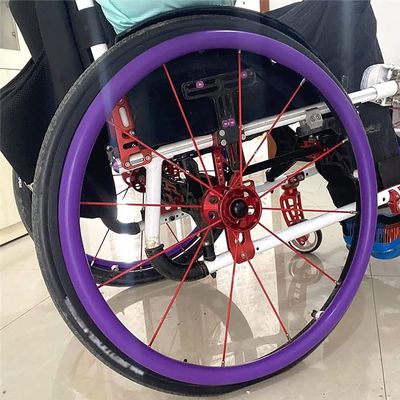 Wheelchair Push Rim Covers, 24-Inch Rear Wheel Sports Wheelchair Cover, 1 Pair Silicone Hand Push Cover, Non-Slip, Wear-Resistant, Improve Grip and Traction, Stylish