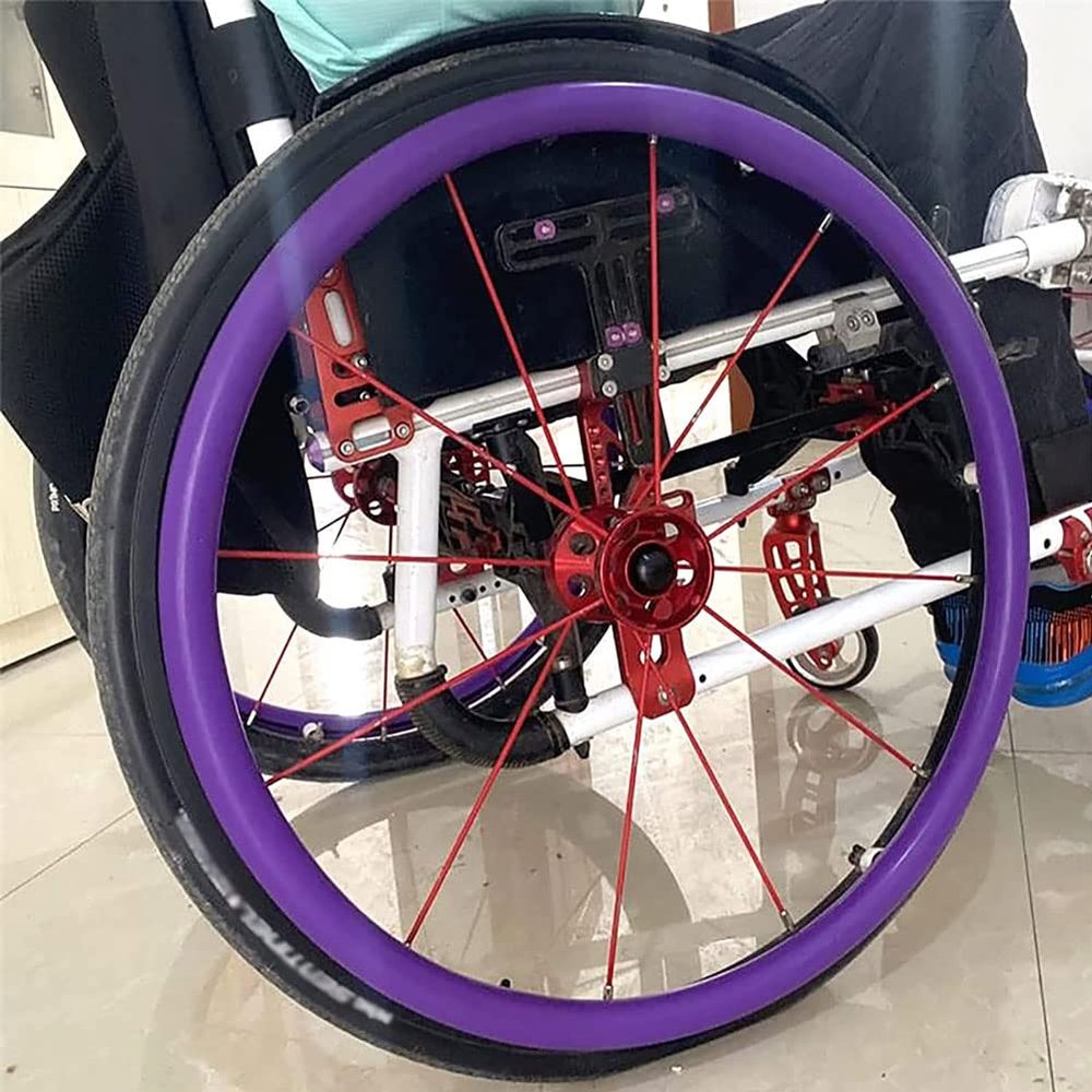Wheelchair Push Rim Covers, 24-Inch Rear Wheel Sports Wheelchair Cover, 1 Pair Silicone Hand Push Cover, Non-Slip, Wear-Resistant, Improve Grip and Traction, Stylish