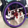 Wheelchair Push Rim Covers, 24-Inch Rear Wheel Sports Wheelchair Cover, 1 Pair Silicone Hand Push Cover, Non-Slip, Wear-Resistant, Improve Grip and Traction, Stylish view 1