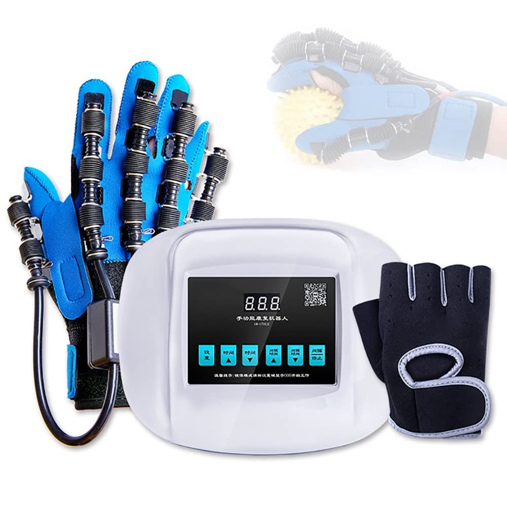 Rehabilitation Robot Glove, Stroke Hemiplegia Rehabilitation Training Equipment, for Hand Function Recovery, Finger Straightening Brace Guard Protector, Mirror Mode,RightM