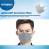 Termin8 Lightweight Breathable Reusable Face Mask for Adults, Machine Washable - Grey view 3