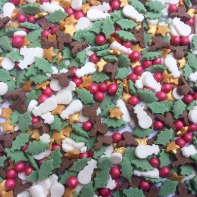 TRTO 200 Gram Xmas Mix Color Parties Treats Edible Sugar Christmas Cupcake Sprinkles Cupcake Cake Decoration With Attractive Looks