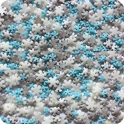 TRTO 25 Gram Snowflake Mix Color Party Treats Cupcake Sprinkles Edible Sugar Xmas Cupcake Cake Toppers Decoration With Attractive Looks