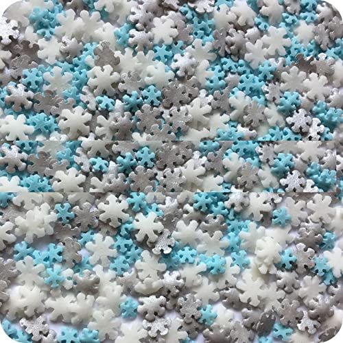 TRTO 25 Gram Snowflake Mix Color Party Treats Cupcake Sprinkles Edible Sugar Xmas Cupcake Cake Toppers Decoration With Attractive Looks