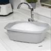 Rectangular Washing Up Bowl Wash Up Dish washing Washtub (Upcycled Plastic), Approx 12 Litre, 39 x 32 x 16 cm - Soft Grey view 2