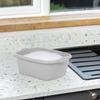 Rectangular Washing Up Bowl Wash Up Dish washing Washtub (Upcycled Plastic), Approx 12 Litre, 39 x 32 x 16 cm - Soft Grey view 3