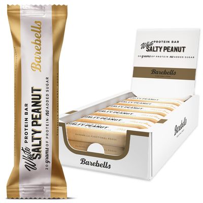 Barebells Protein Bars - 12 Count, 20g High Protein Treats Sugar Free Chocolate Nutrition Bar, Low Carb On The Go Breakfast or Post-Workout Snack (White Salty Peanut)