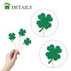 24 Pcs Four Leaf Clover Cupcake Toppers / Lucky Festival Cupcake Toppers / Baby Shower / St. Patrick's Day Party Birthday Party Cupcake Decorations / Green Glitter view 3