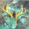 PiniceCore 2pcs Christmas Acrylic Cake Toppers Gold Silver Deer Elk Antlers Cake Topper for Xmas Party Handmade view 1