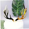 PiniceCore 2pcs Christmas Acrylic Cake Toppers Gold Silver Deer Elk Antlers Cake Topper for Xmas Party Handmade view 3