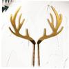 PiniceCore 2pcs Christmas Acrylic Cake Toppers Gold Silver Deer Elk Antlers Cake Topper for Xmas Party Handmade view 4