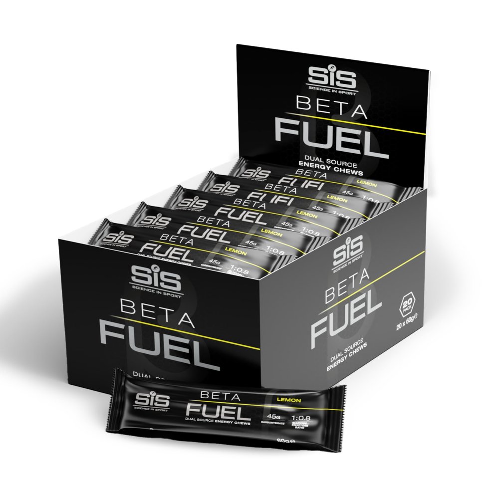 Science in Sport BETA Fuel Energy Chews - Dual-Source Carbohydrate Chews, 45g Carbs per Pack - 1:0.8 Maltodextrin-Fructose Ratio - Endurance Nutrition for Long Sessions - Lemon, 20-Pack