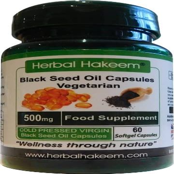 Black Seed Oil Softgel Capsules - Made in the UK - Cold Pressed Nigella Sativa - 500mg x 60 Capsules - (Non-GMO & Vegetarian)