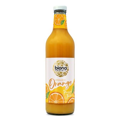 Biona Organic Orange Juice 750ml, Pack of 6 - Immediately Pressed After Harvest - Recyclable Glass Bottle - Not From Concentrate - No Added Sugar - Vegan