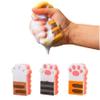 3pcs Cat Footprint Shape Cleaning Dish Sponge Set Scrubber Double-Sided Kitchen Cloth Scrubber for Dishwashing, Bathroom Plate view 1