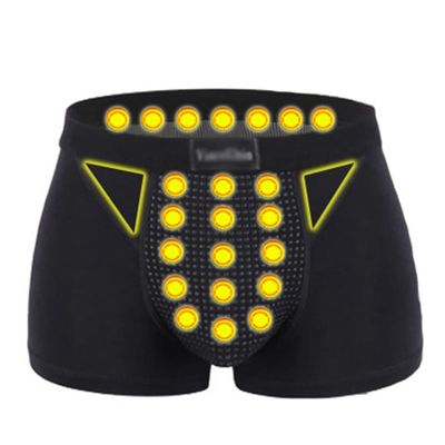 SXLLZSLC Men's Physiological Underwear, Magnetic Therapy Health Care Inner Pants Breathable Boxer Shorts (3 Pack) Black
