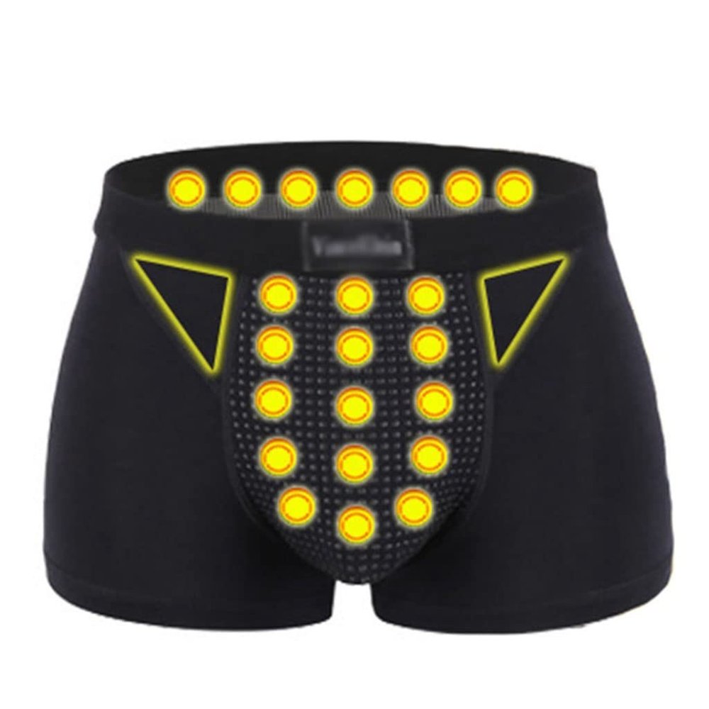 SXLLZSLC Men's Physiological Underwear, Magnetic Therapy Health Care Inner Pants Breathable Boxer Shorts (3 Pack) Black