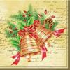 20 Napkins Golden Bells Winter Christmas Table Decoration 33 x 33 cm view 1