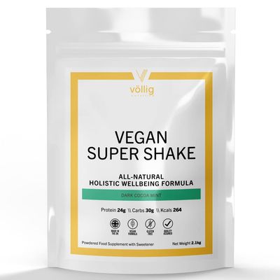 Vollig Nutrition Vegan Super Shake Dark Cocoa Mint Flavour 2.1kg. | Dairy-Free Meal Replacement | an All Natural Vegan Protein Shake. 25.99