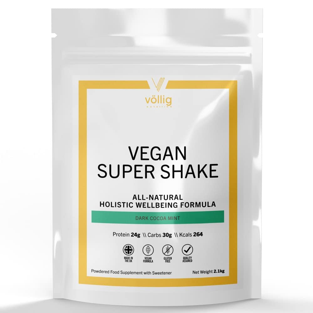 Vollig Nutrition Vegan Super Shake Dark Cocoa Mint Flavour 2.1kg. | Dairy-Free Meal Replacement | an All Natural Vegan Protein Shake. 25.99