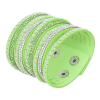 Bohemian Simple Bracelet Summer Party Gift, Women's Multilayer Punk Rhinestone Velvet Cuff Bangle Wristband Bracelet Gift - Light Green view 1