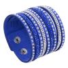 Bohemian Simple Bracelet Summer Party Gift, Women's Multilayer Punk Rhinestone Velvet Cuff Bangle Wristband Bracelet Gift - Light Green view 4