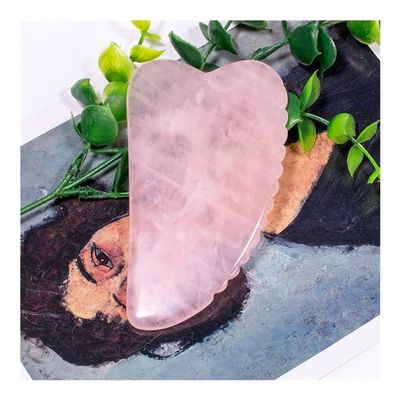 DOUPE Pure Natural Pink Rose Quartz Stone Gua Sha Scraping Board Face Neck Body Massagers Therapeutic Relief And Skin Renewal Tool Healing Crystal Stone (Color : C)